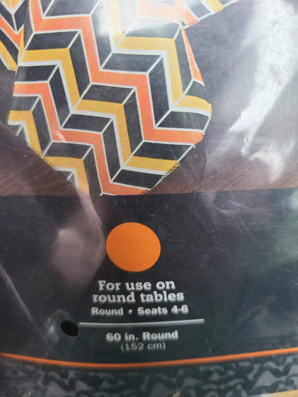 Halloween Wicked Chevron Vinyl Tablecloth - Orange, Yellow, Black